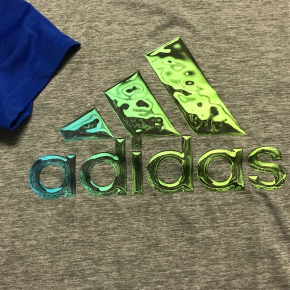 NWT adidas Youth 2-pack Performance Tee, Blue and Gray - S (8) - Picture 3 of 4
